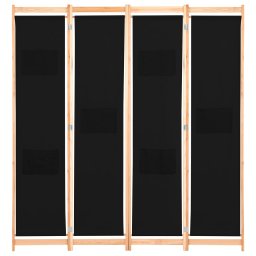 vidaXL Kamerscherm met 4 panelen 160x170x4 cm stof zwart