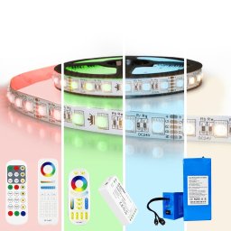 Led strip op batterij RGBWW premium complete set 1 meter