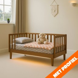 Bedverlichting 1 zijde complete set 1 meter led strip warm wit met bewegingssensor en hoekprofiel