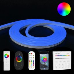 1 meter RGB neon led flex maxi rond - complete set neon verlichting
