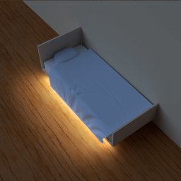 Bedverlichting 1 zijde complete set 2 meter led strip warm wit met bewegingssensor