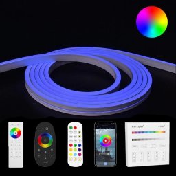 3 meter RGB neon led flex maxi recht - complete set neon verlichting