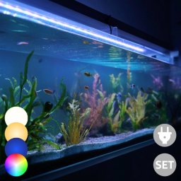 2 x enkele kleur ledstrip 50 - 70 cm - compleet