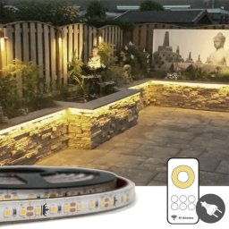 7 meter warm witte led strip voor buiten complete set