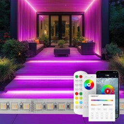 2 meter RGBWW led strip voor buiten complete set
