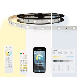 5 meter dual white led strip complete set - basic 300 leds