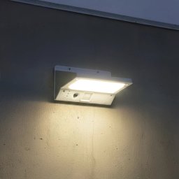 Solar wandlamp stuttgart met 21 leds en bewegingsmelder rvs op zonne-energie
