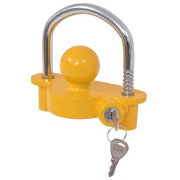 vidaXL Aanhangwagenslot met 2 sleutels staal en aluminiumlegering geel