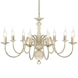 vidaXL Kroonluchter wit metaal 8 x E14 lampen