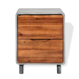 vidaXL Nachtkastje 40x30x50 cm beton en acaciahout
