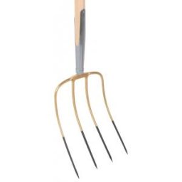 Mestvork 4 tanden houten steel 85 cm en stift verbinding lichte uitvoering