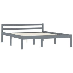 vidaXL Bedframe massief grenenhout grijs 140x200 cm