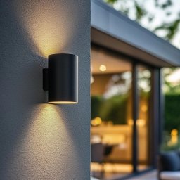 Solar wandlamp up downlight sverre | rond ontwerp | warm wit licht | optie met bewegingssensor
