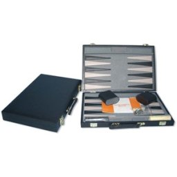 Backgammon Koffer Zwart effen (38 cm)