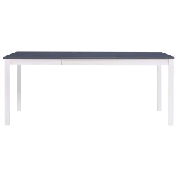 vidaXL Eettafel 180x90x73 cm grenenhout wit en grijs