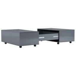 vidaXL Salontafel 100x100x35 cm hoogglans grijs