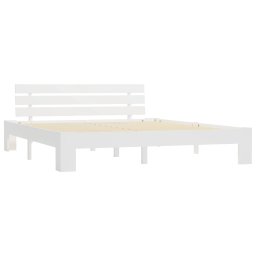 vidaXL Bedframe met hoofdbord massief grenenhout wit 180x200 cm