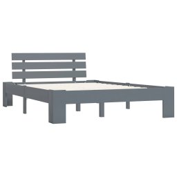 vidaXL Bedframe massief grenenhout grijs 140x200 cm