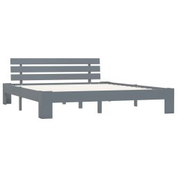 vidaXL Bedframe massief grenenhout grijs 180x200 cm