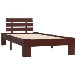 vidaXL Bedframe massief grenenhout donkerbruin 100x200 cm
