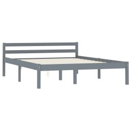 vidaXL Bedframe massief grenenhout grijs 120x200 cm