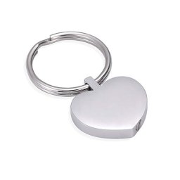 Sleutelhanger met Asbestemming Hartje Zilver