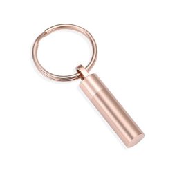 Sleutelhanger met Asbestemming Buisje Rozegoud