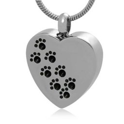 RVS Ashanger Hartje Pootafdrukjes, inclusief Collier