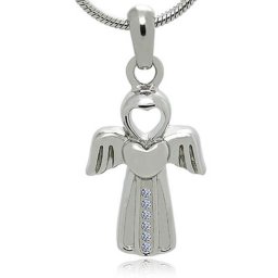 RVS Assieraad Engeltje Zirkonia, inclusief Slangencollier