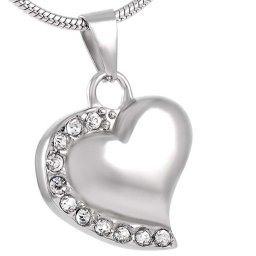 RVS Ashanger Hart Zirkonia Band, inclusief Slangencollier