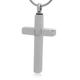 RVS Ashanger Kruis met Hartje, inclusief Slangencollier