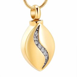 RVS Ashanger Traan Zirkonia Goud, inclusief Slangencollier