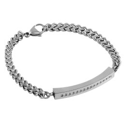 Zilveren RVS Aurora Schakelarmband, Asruimte met Zirkonia