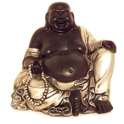 Happy Boeddha Dieren Urn Zwartzilver Large (4.5 liter)