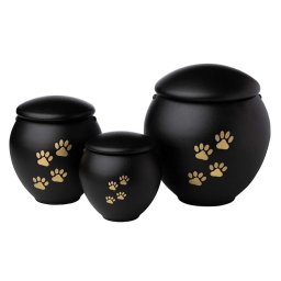 Mini Budget Dieren Urn Matzwart (0.35 liter)