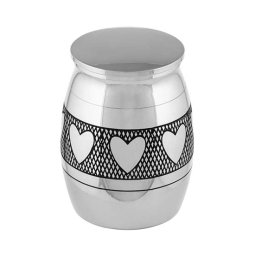 Micro Dieren Urntje Zilver Hartjes (0.01 liter)