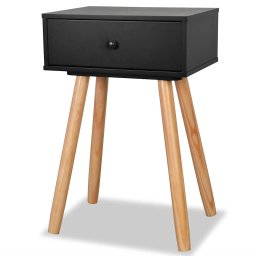 vidaXL Nachtkastjes 2 st 40x30x61 cm massief grenenhout zwart
