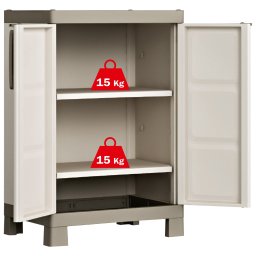 Keter Opbergkast laag Excellence 97 cm beige en taupe
