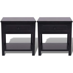 vidaXL Nachtkastjes 2 st hout zwart