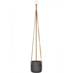 Rough Eco-line hangende bloempot XS 12x12 cm Charlie zwart