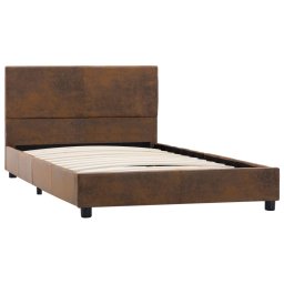vidaXL Bedframe kunstsuède bruin 100x200 cm