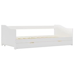 vidaXL Bedbank uittrekbaar grenenhout wit 90x200 cm