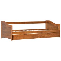 vidaXL Bedbank uittrekbaar grenenhout honingbruin 90x200 cm