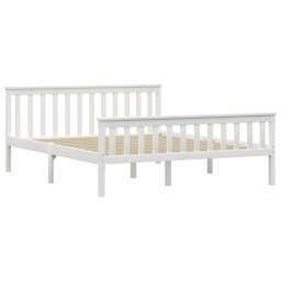 vidaXL Bedframe massief grenenhout wit 160x200 cm