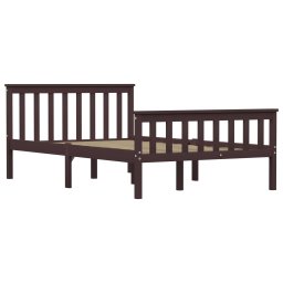 vidaXL Bedframe massief grenenhout donkerbruin 120x200 cm