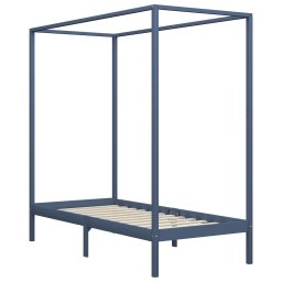 vidaXL Hemelbedframe massief grenenhout grijs 90x200 cm