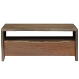 vidaXL Salontafel met natuurlijke rand 90x50x40 cm acaciahout grijs