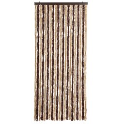 vidaXL Vliegengordijn 90x220 cm chenille beige en lichtbruin