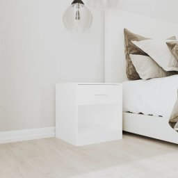 vidaXL Nachtkastje met 1 lade wit 2 st