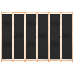 vidaXL Kamerscherm met 6 panelen 240x170x4 cm stof zwart